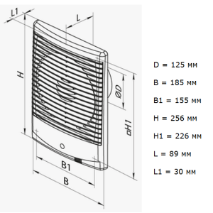 Vents 125 M3 побутовий вентилятор Vents 125 M3 побутовий вентилятор