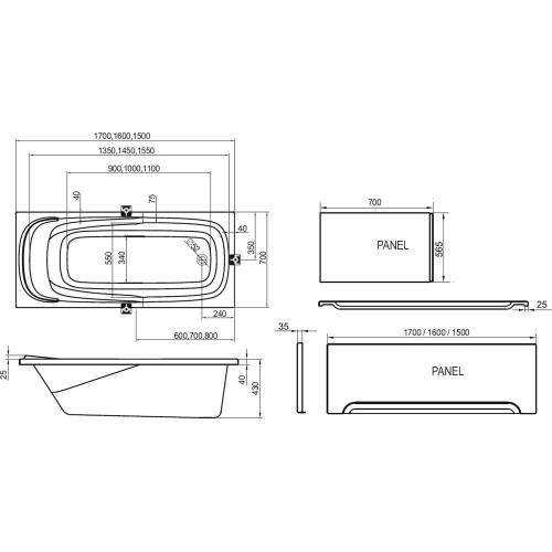 Акрилова ванна Ravak Vanda II 170х70 Акрилова ванна Ravak Vanda II 170х70