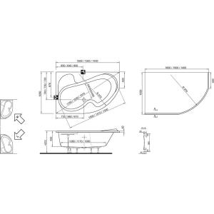 Акрилова ванна Ravak Rosa I 140х105 L/R