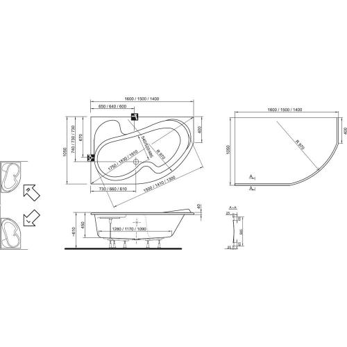 Акрилова ванна Ravak Rosa I 160х105 L/R Акрилова ванна Ravak Rosa I 160х105 L/R