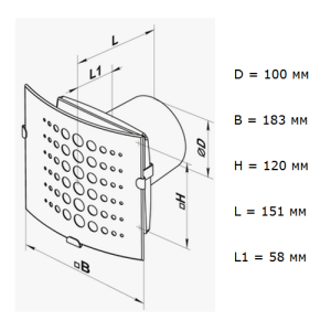 Vents 100 Витро Стар бытовой вентилятор Vents 100 Витро Стар бытовой вентилятор