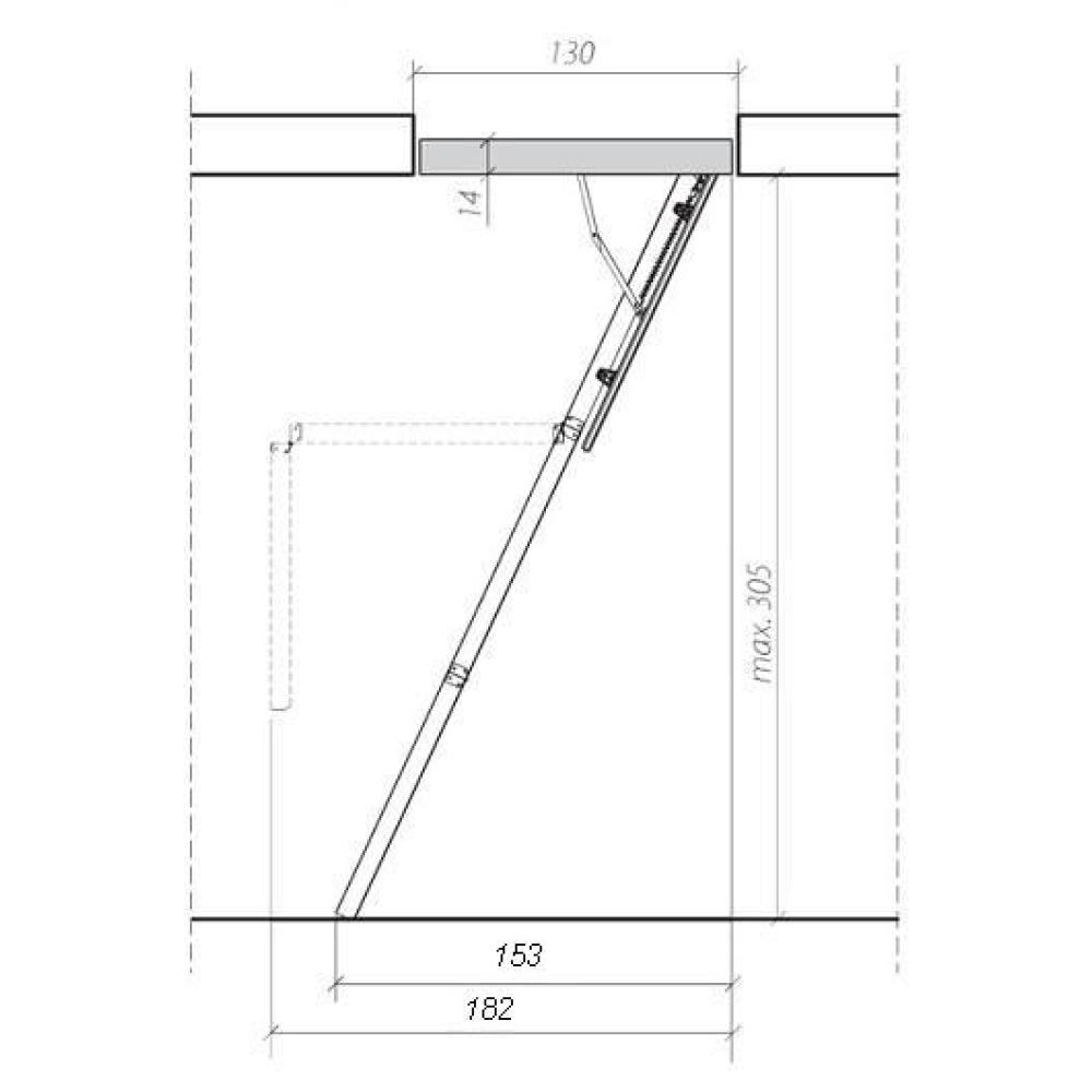 Чердачная лестница Fakro Komfort LWK-305 60х130
