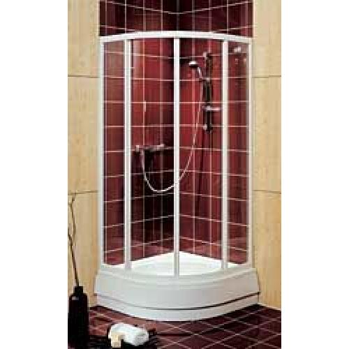 Кабіна Kolo AKORD напівкругла 80х80 см, двері із гнутого скла, розсувні.