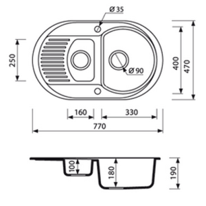 Гранитная мойка Marmorin DURO 1,5k 0.5о Гранитная мойка Marmorin DURO 1,5k 0.5о