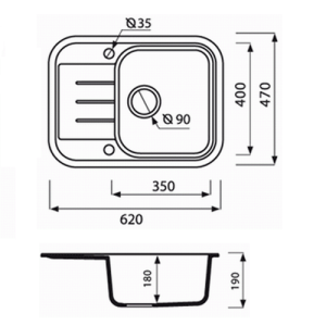 Гранитная мойка Marmorin PESTA 1k 0.5о Гранитная мойка Marmorin PESTA 1k 0.5о