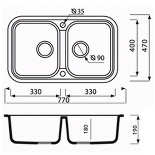 Гранітна мийка Marmorin PESTA 2k