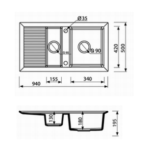 Гранитная мойка Marmorin CIRE 1,5k 1о