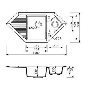 Гранитная мойка Marmorin CIRE trapez