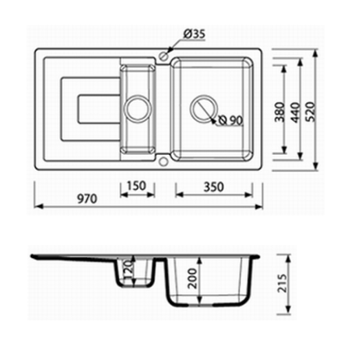 Гранитная мойка Marmorin STEN 1,5k 1о