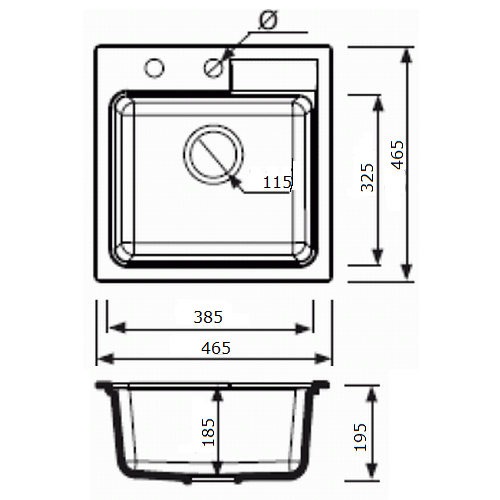 Гранитная мойка Marmorin TAMA 1k