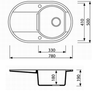 Гранитная мойка Marmorin OTAGO 1k 1о Гранитная мойка Marmorin OTAGO 1k 1о