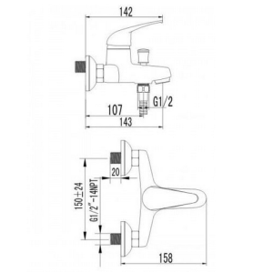 Змішувач для ванни Imprese MALSE 10010