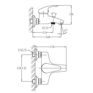 Смеситель для ванны Imprese PRAHA 10030 Смеситель для ванны Imprese PRAHA 10030