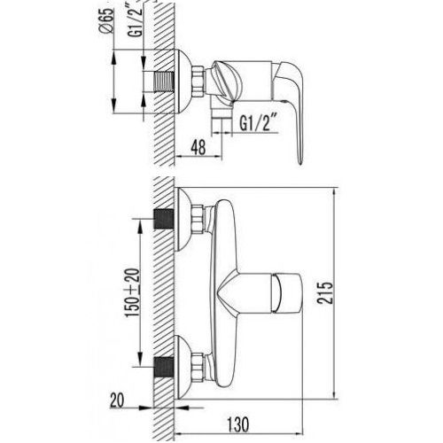 Смеситель для душа Imprese NOVA OPAVA 15075