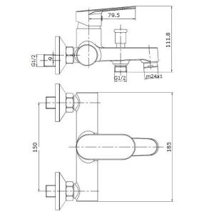Смеситель для ванны Imprese LESNA 10070 Смеситель для ванны Imprese LESNA 10070