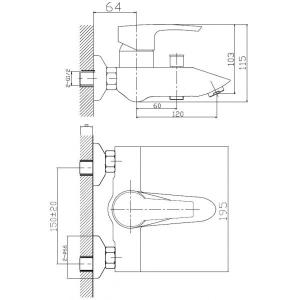 Смеситель для ванны Imprese NORAK 10170