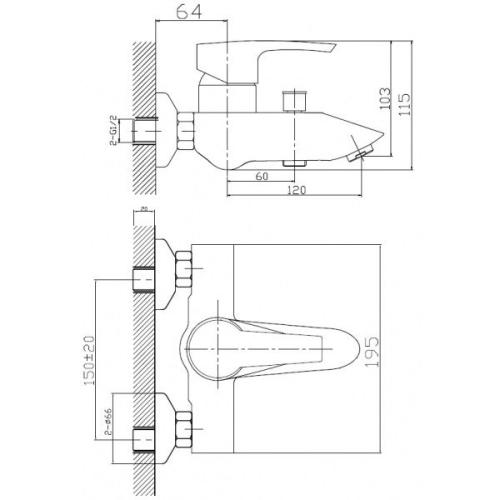 Смеситель для ванны Imprese NORAK 10170