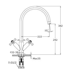 Змішувач для кухні Imprese RALSKO 20240