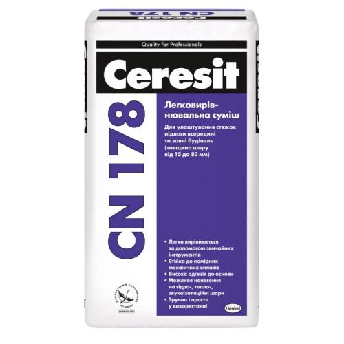 СERESIT CN-178 Легковирівнююча суміш для підлоги 15-80 мм 25 кг