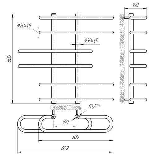 Полотенцесушитель Mario Парус Полотенцесушитель Mario Парус