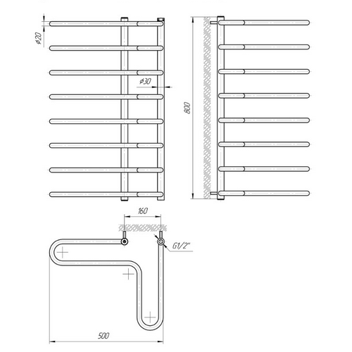 Полотенцесушитель Mario Угловой