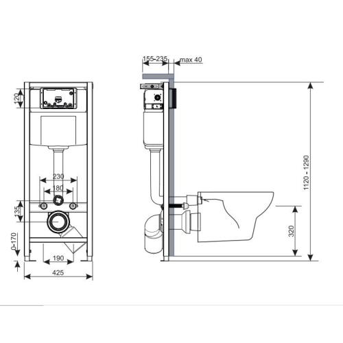 Інсталяція для унітазу Cersanit High Tech
