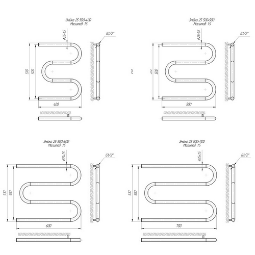 Полотенцесушитель Mario Змейка 25