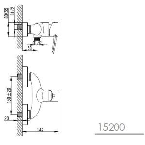 Смеситель для душа Imprese Novako 15200