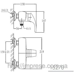 Смеситель для душа Imprese Liberec 15270 Смеситель для душа Imprese Liberec 15270
