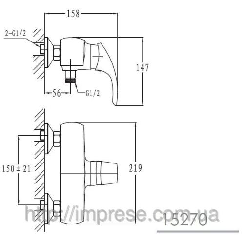 Смеситель для душа Imprese Milovice 15300