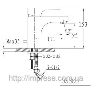 Змішувач для умивальника Imprese Milovice 05300