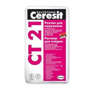 CERESIT CТ-21 Смесь для кладки легкобетонных и силикатных блоков 25кг
