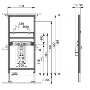 Застінний модуль для умивальника 9310000