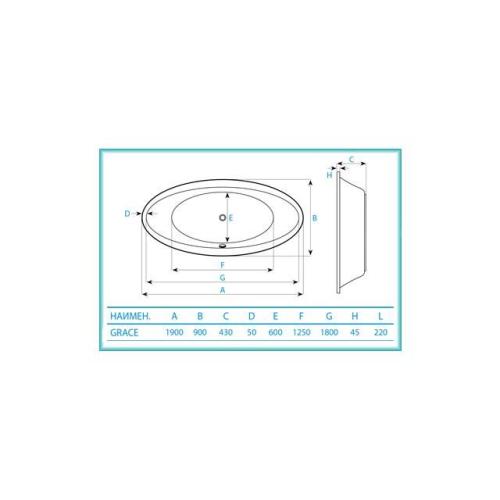 Koller Pool Ванна акрилова Grace (окремо стоїть) 190x90