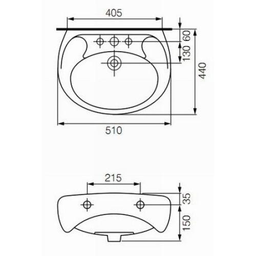 Умивальник Cersanit Eko E50 Умивальник Cersanit Eko E50