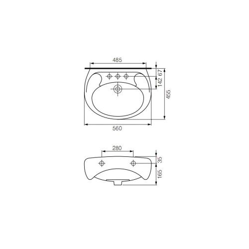 Умивальник Cersanit Eko E55 Умивальник Cersanit Eko E55