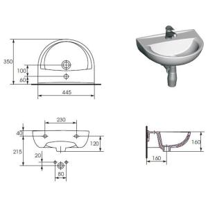 Умывальник Cersanit President 45