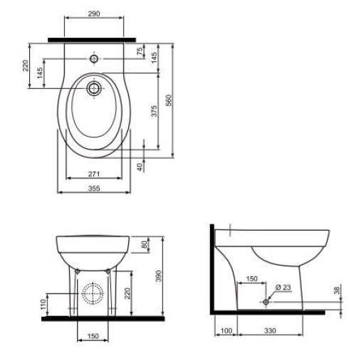 Kolo Varius Біде підлогове K35000 Kolo Varius Біде підлогове K35000