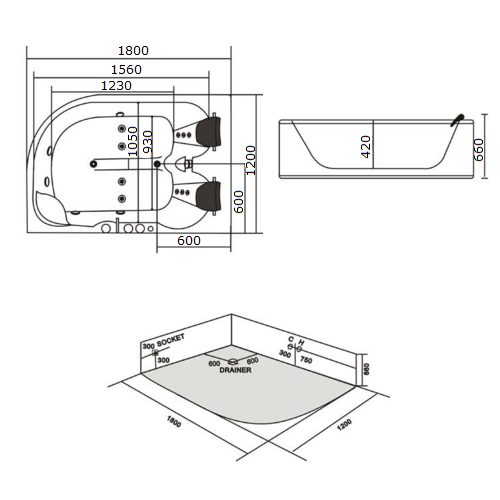 Гідромасажна ванна IRIS TLP-631 L