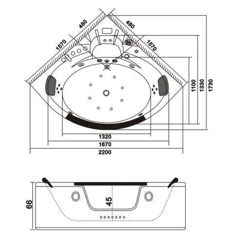 Гидро- аэромассажная ванна I.R.I.S TLP-632