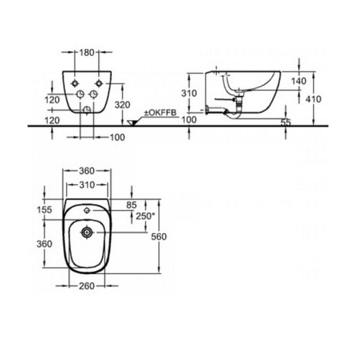 Підвісне біде Keramag Citterio 233550 Підвісне біде Keramag Citterio 233550