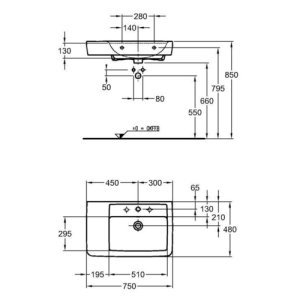 Раковина Keramag Renova Nr. 1 Plan 122175