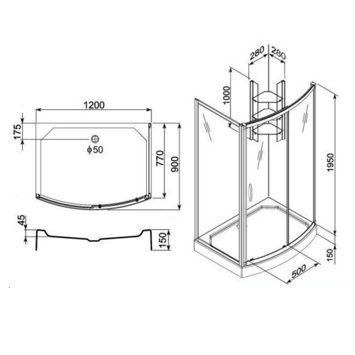 Душова кабіна Aquaform Serengeti 105-610101