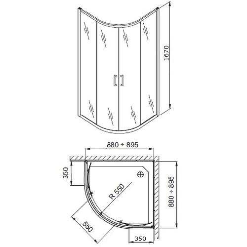 Душова кабіна Aquaform Borneo 90 100-06234