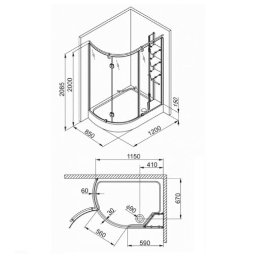 Душевая кабина Aquaform ETNA 105-05411