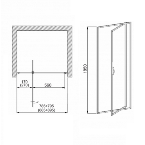 Душевая дверь Aquaform NIGRA 103-092112 Душевая дверь Aquaform NIGRA 103-092112