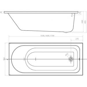 Акрилова ванна Коломбо Акцент 170х70