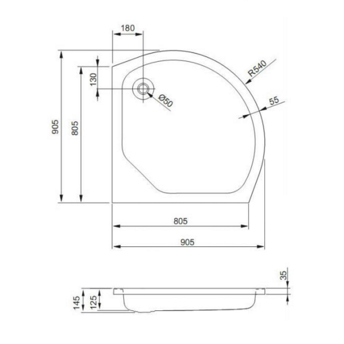 Поддон акриловый Aquaform Rondo 200-05488