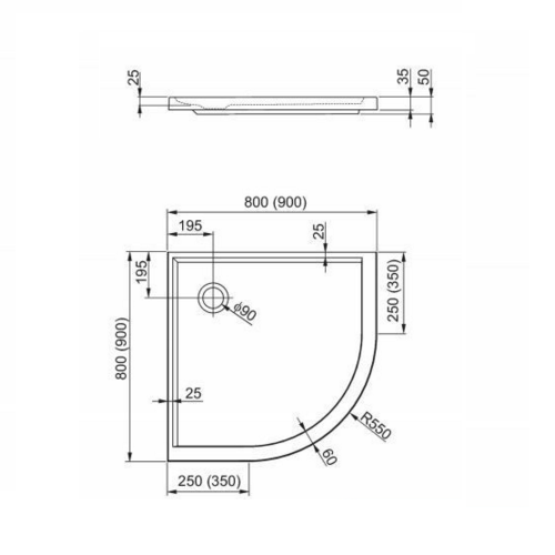 Піддон акриловий Aquaform Plus 200-06921 Піддон акриловий Aquaform Plus 200-06921