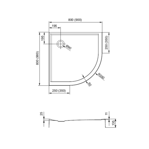 Піддон акриловий Aquaform Plus 200-06918